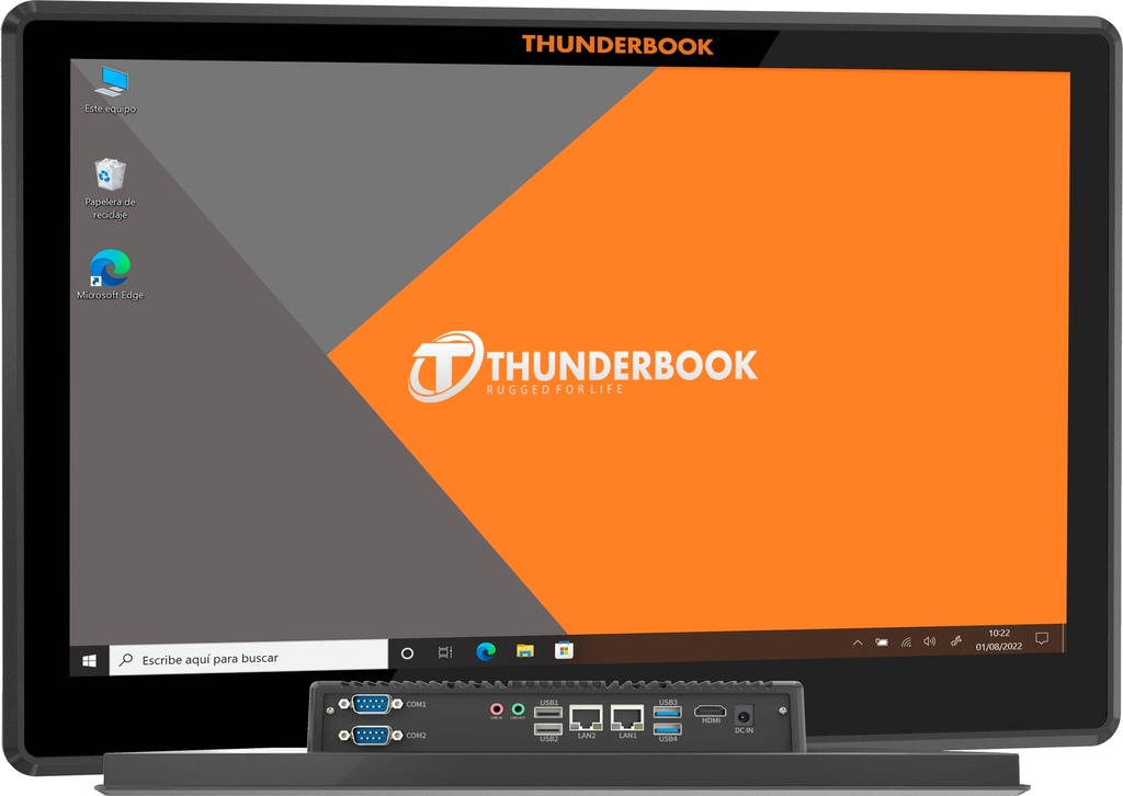 Panel PC 15,6" Windows - Hercules W156 frontal con puertos